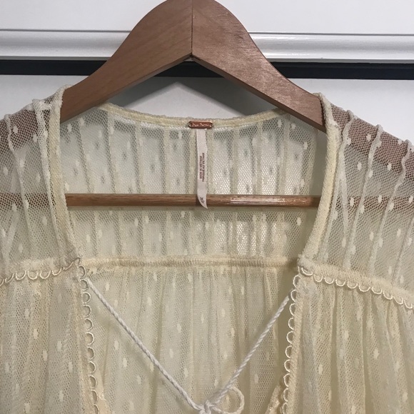 ✨LIKE NEW✨ Free People Sheer Lace Flowy Blouse - Picture 10 of 12